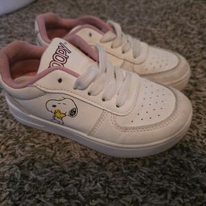 Kids White and Pink Sneakers